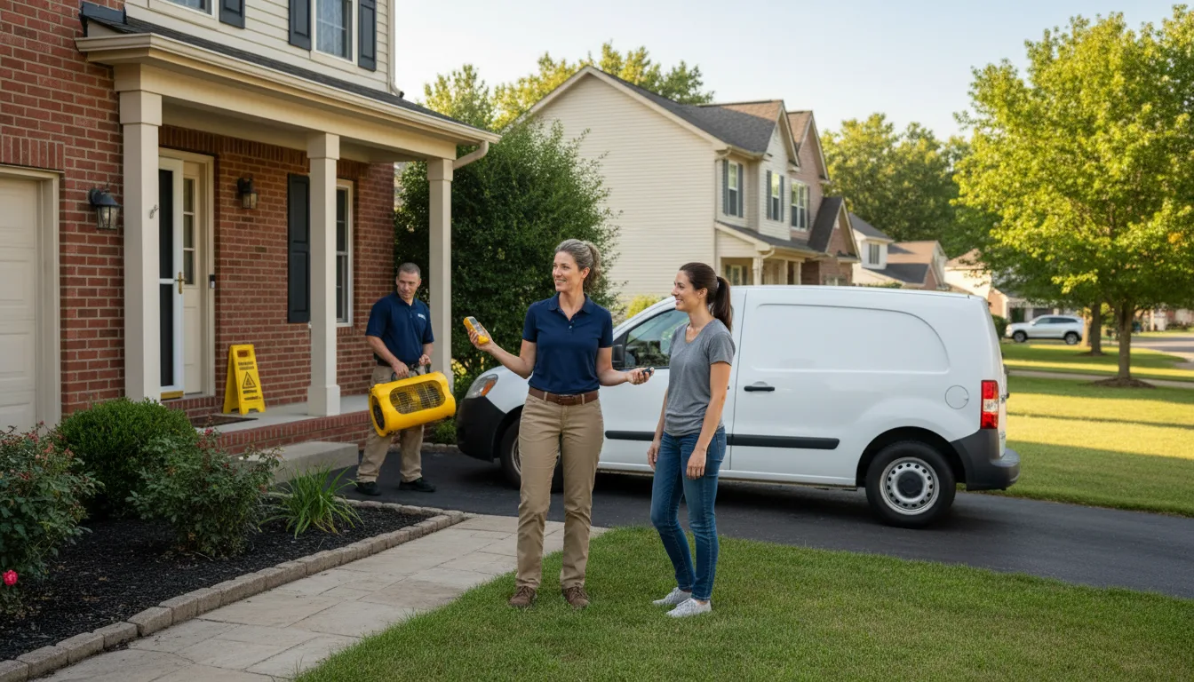 Residential water damage restoration in Bryant, IL